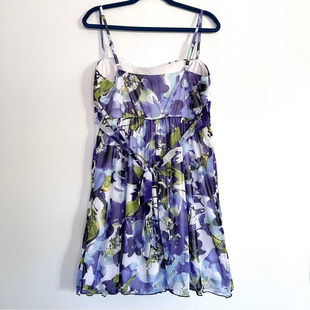IZ Byer Watercolor Floral Party Mini Dress Babydoll Y2K Tulle Women M /Junior XL - Picture 7 of 16